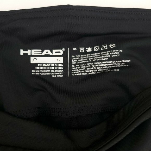 Head Womens Black High Rise Elastic Waist Criss Cross Tight Capri Pants Size 3X - Picture 4 of 15